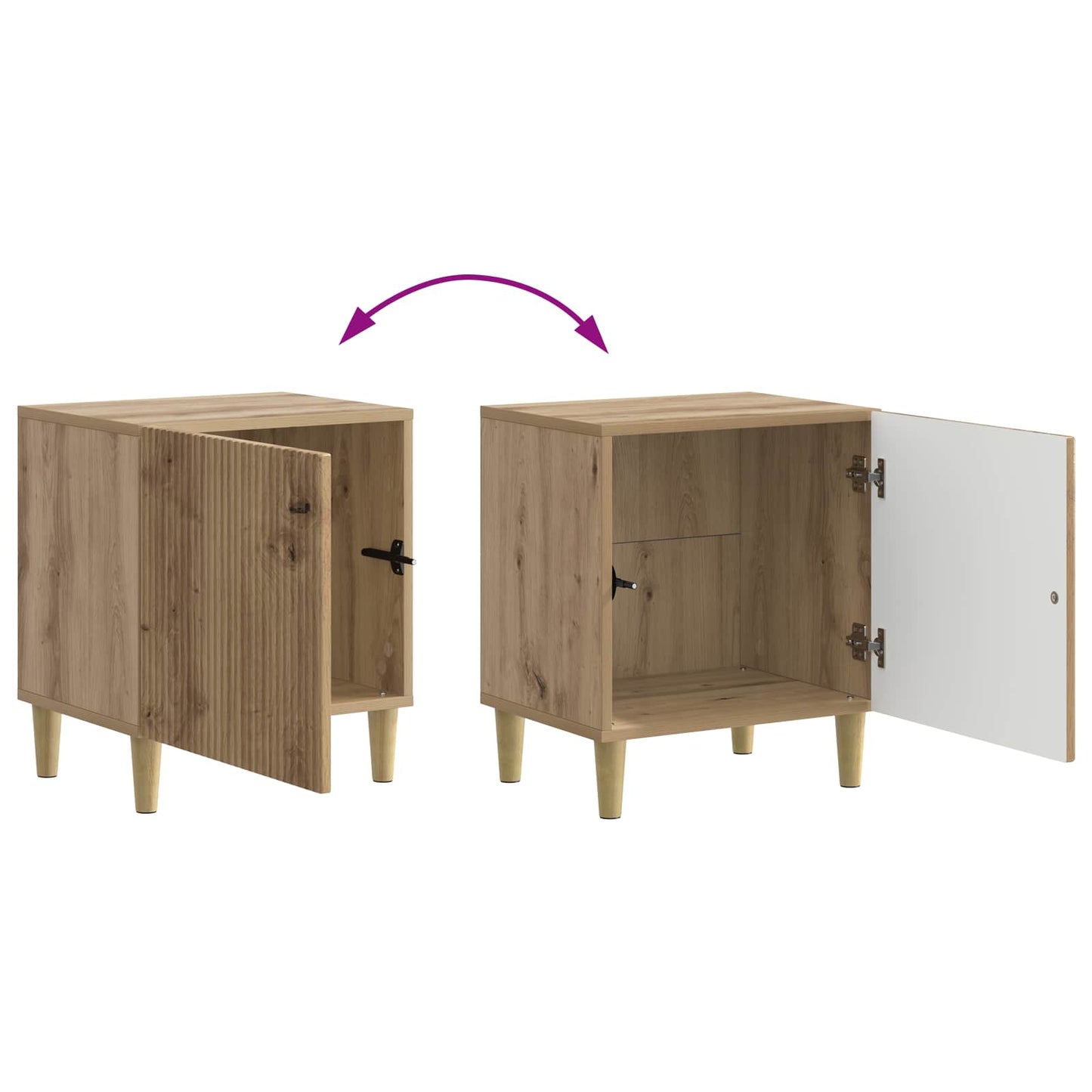 vidaXL Κομοδίνο Artisan Δρυς 43 x 34,5 x 50 εκ Επεξεργασμένο Ξύλο