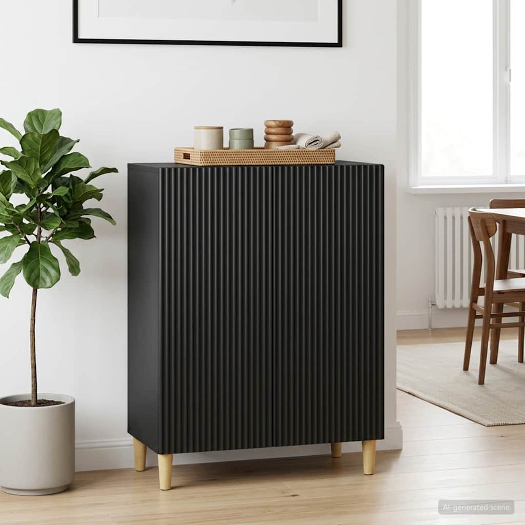 vidaXL Πλαϊνό γραφείο Μαύρο 66 x 34,5 x 90 εκ Επεξεργασμένο Ξύλο