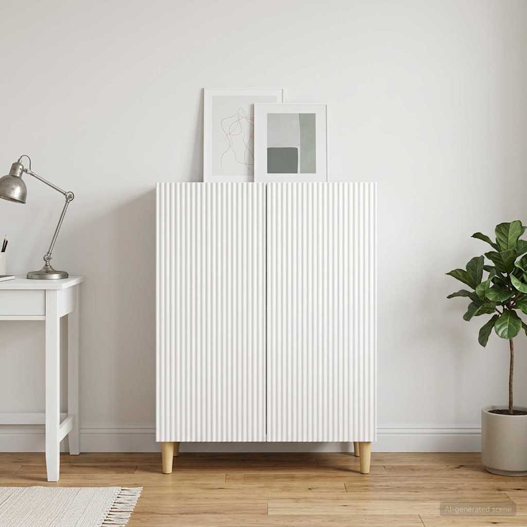 vidaXL Πλαϊνό γραφείο Γυαλιστερό Λευκό 66 x 34,5 x 90 εκ