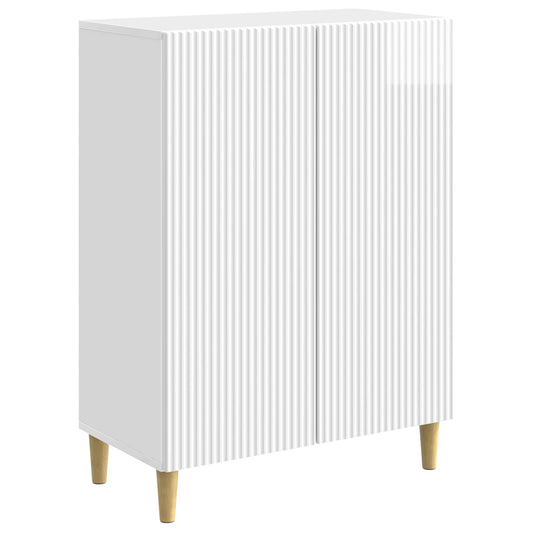 vidaXL Πλαϊνό γραφείο Γυαλιστερό Λευκό 66 x 34,5 x 90 εκ