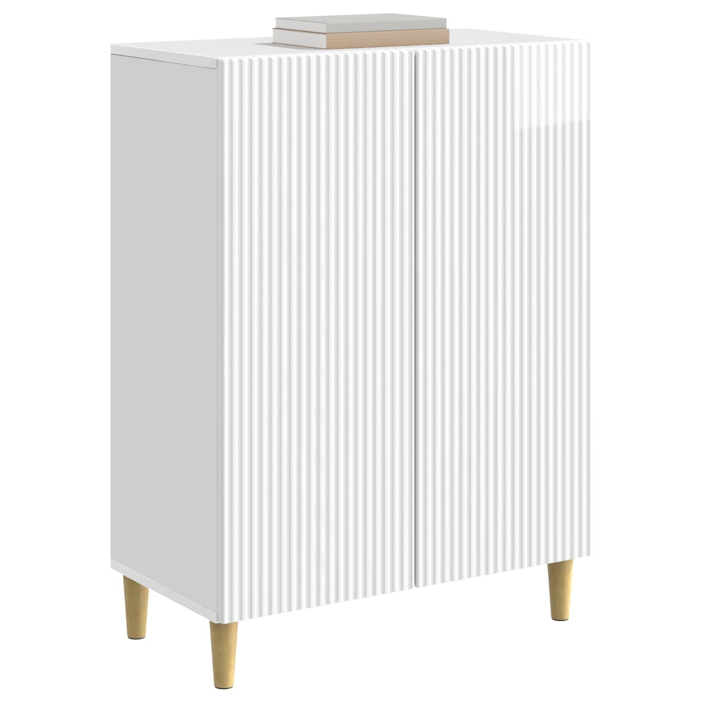 vidaXL Πλαϊνό γραφείο Γυαλιστερό Λευκό 66 x 34,5 x 90 εκ