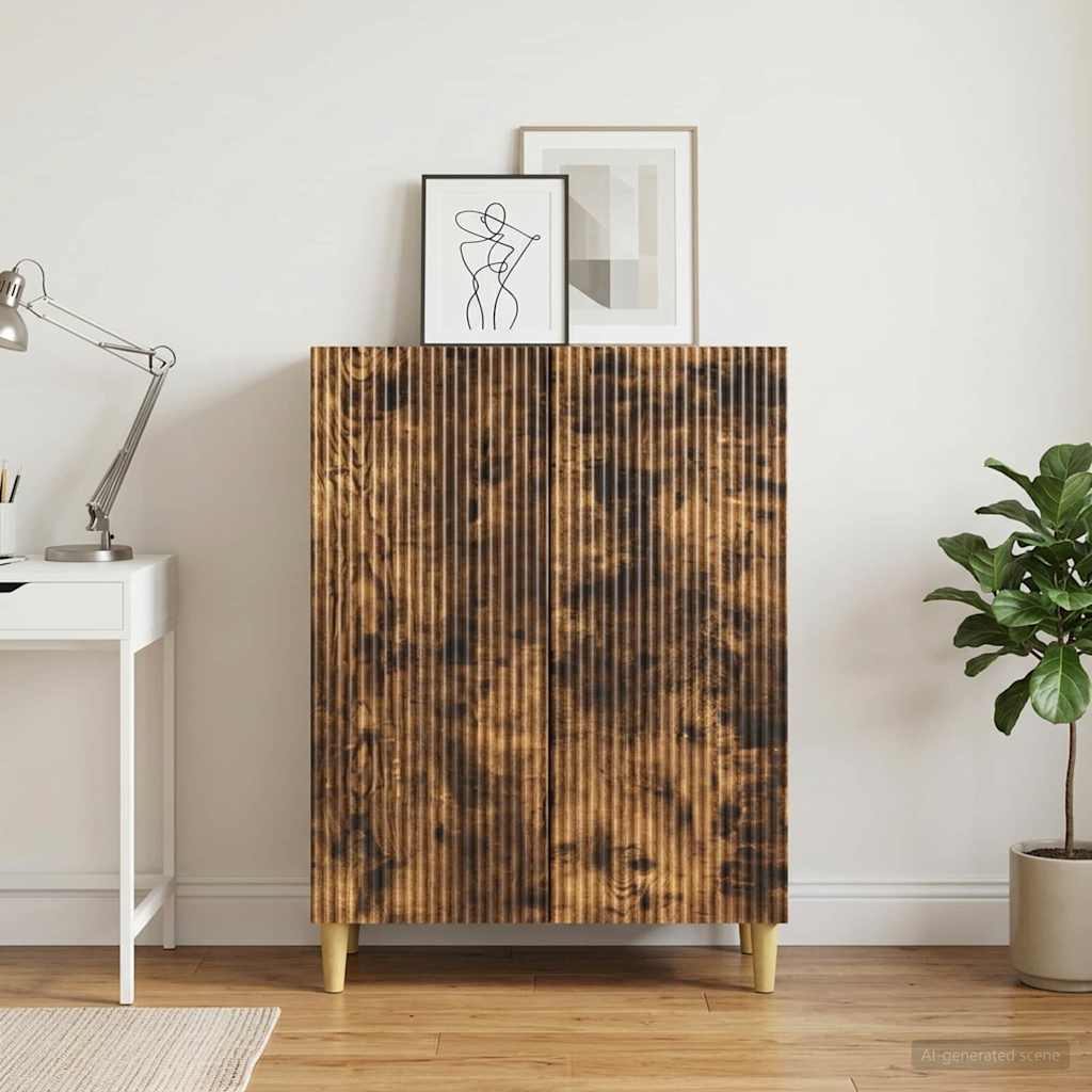 vidaXL Πλαϊνό γραφείο Καπνισμένο Ξύλο Δρυός 66 x 34,5 x 90 εκ