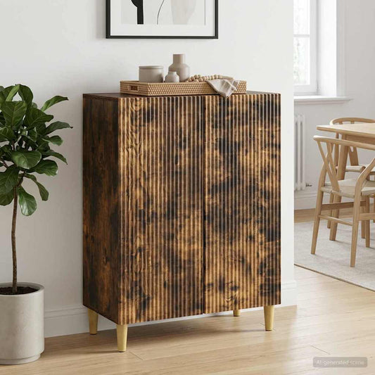 vidaXL Πλαϊνό γραφείο Καπνισμένο Ξύλο Δρυός 66 x 34,5 x 90 εκ