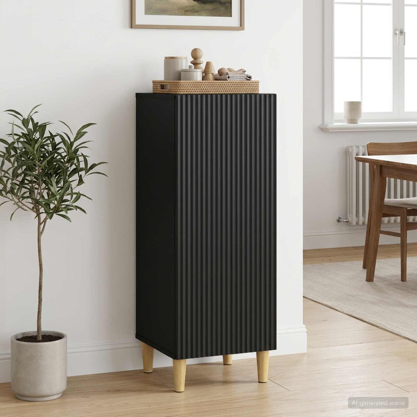 vidaXL Πλαϊνό γραφείο Μαύρο 33 x 34,5 x 90 εκ Επεξεργασμένο Ξύλο
