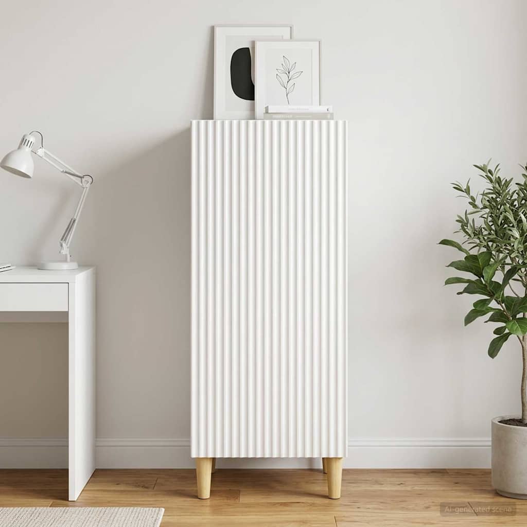 vidaXL Πλαϊνό γραφείο Γυαλιστερό Λευκό 33 x 34,5 x 90 εκ