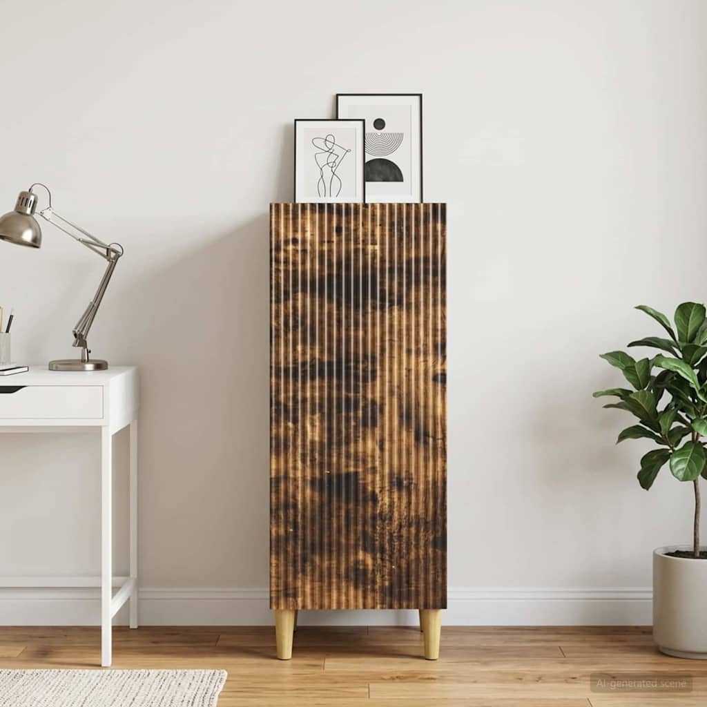 vidaXL Πλαϊνό γραφείο Καπνισμένο Ξύλο Δρυός 33 x 34,5 x 90 εκ