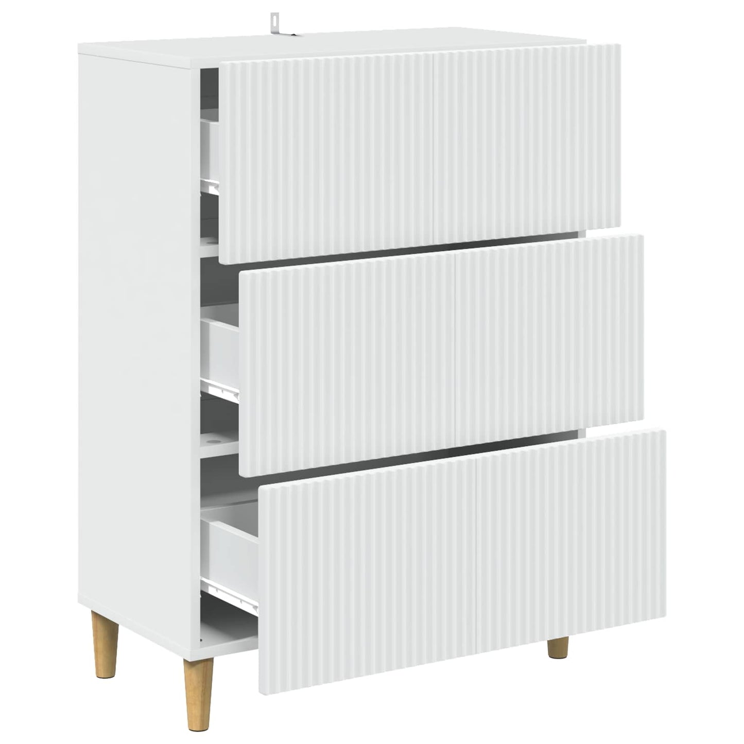 vidaXL Ντουλάπι με Συρτάρια Λευκό 66 x 34,5 x 90 εκ Επεξεργασμένο Ξύλο
