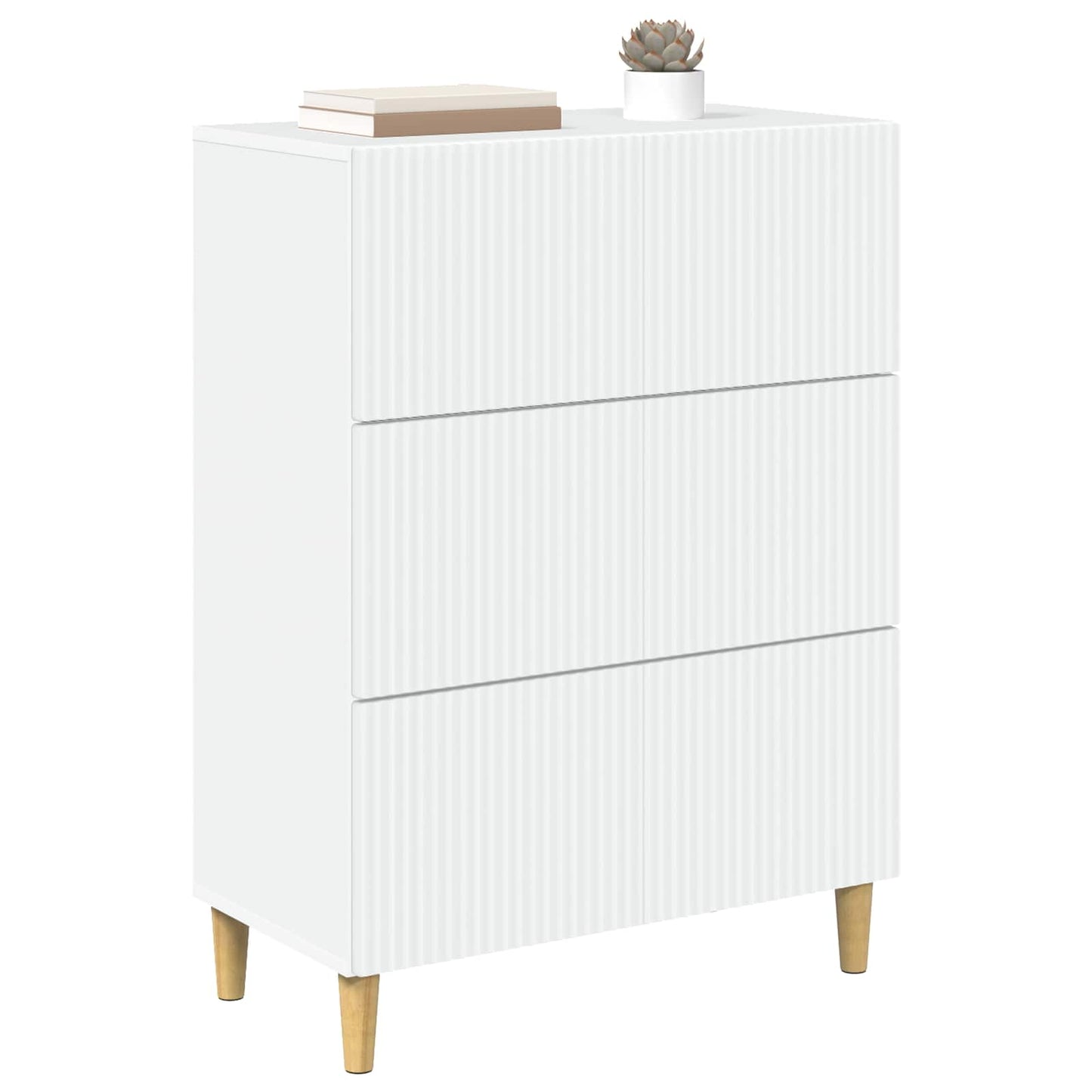 vidaXL Ντουλάπι με Συρτάρια Λευκό 66 x 34,5 x 90 εκ Επεξεργασμένο Ξύλο