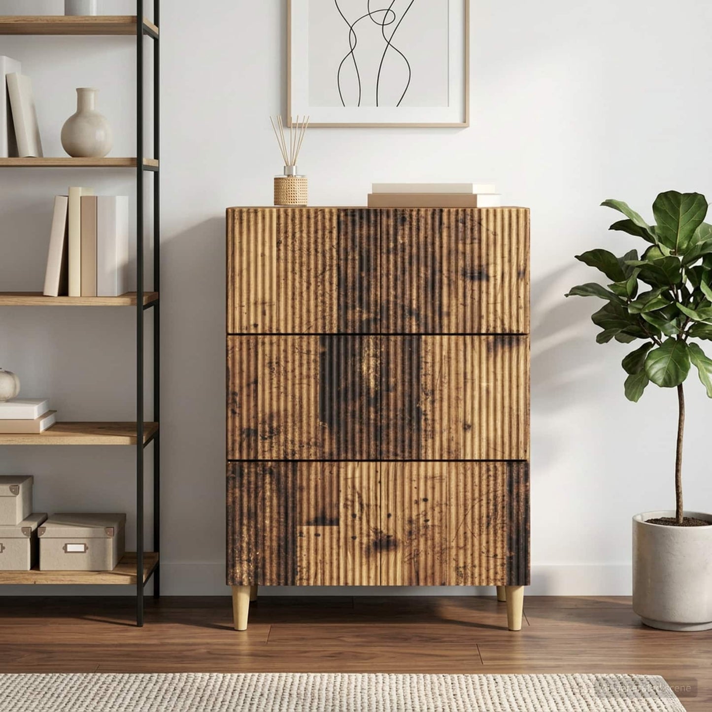vidaXL Ντουλάπι με Συρτάρια 66 x 34,5 x 90 εκ Επεξεργασμένο Ξύλο