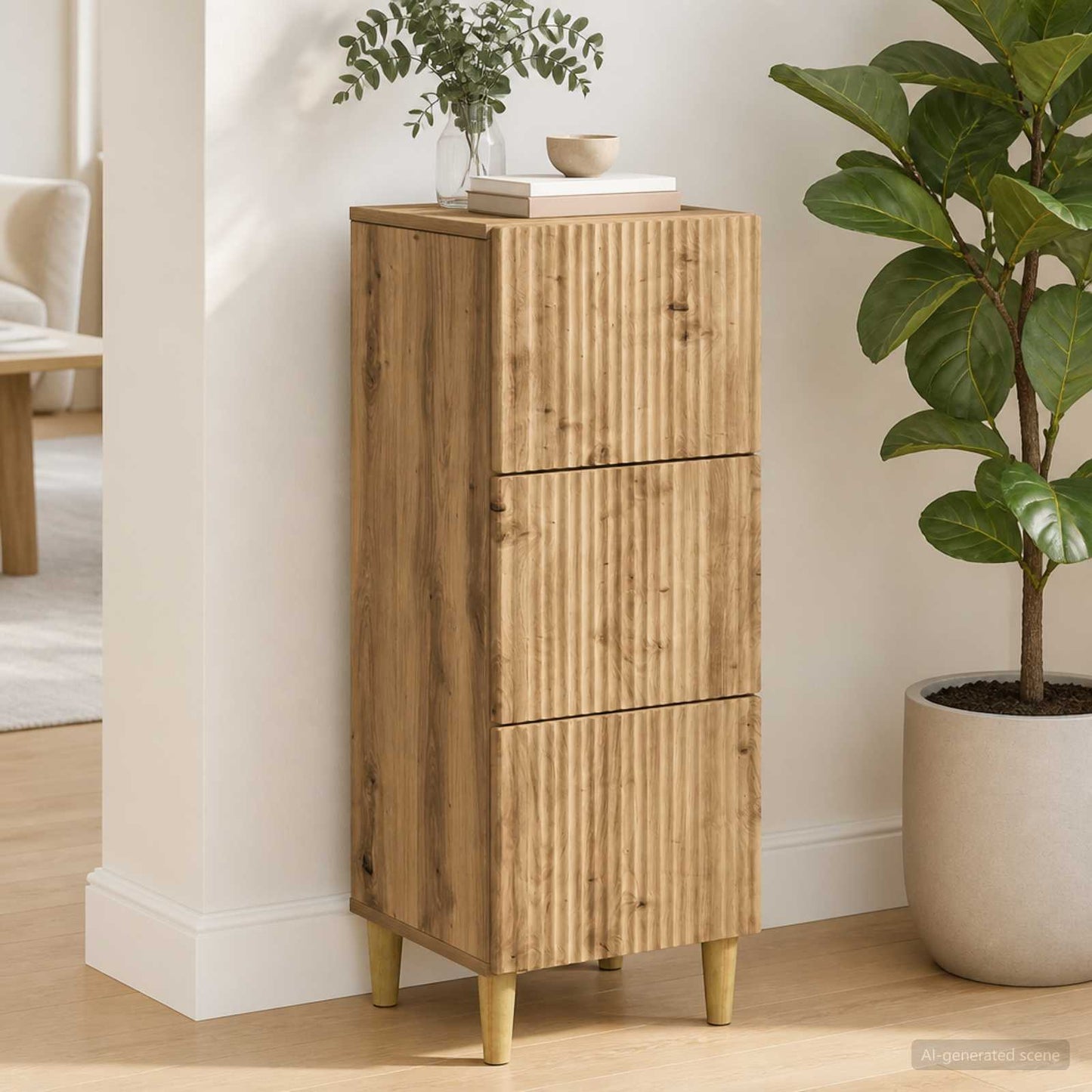 vidaXL Ντουλάπι με Συρτάρια 33 x 34,5 x 90 εκ Επεξεργασμένο Ξύλο