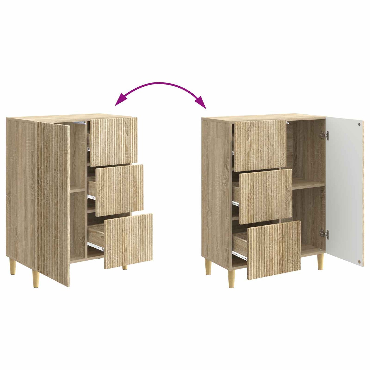 vidaXL Πλαϊνό γραφείο Sonoma Δρυς 66 x 34,5 x 90 εκ Επεξεργασμένο Ξύλο
