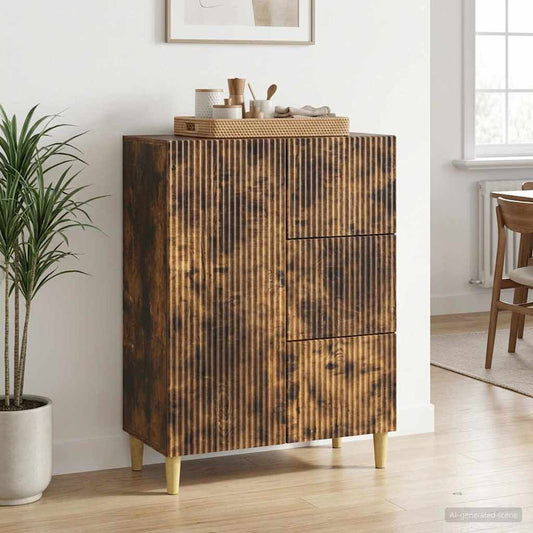 vidaXL Πλαϊνό γραφείο Καπνισμένο Ξύλο Δρυός 66 x 34,5 x 90 εκ