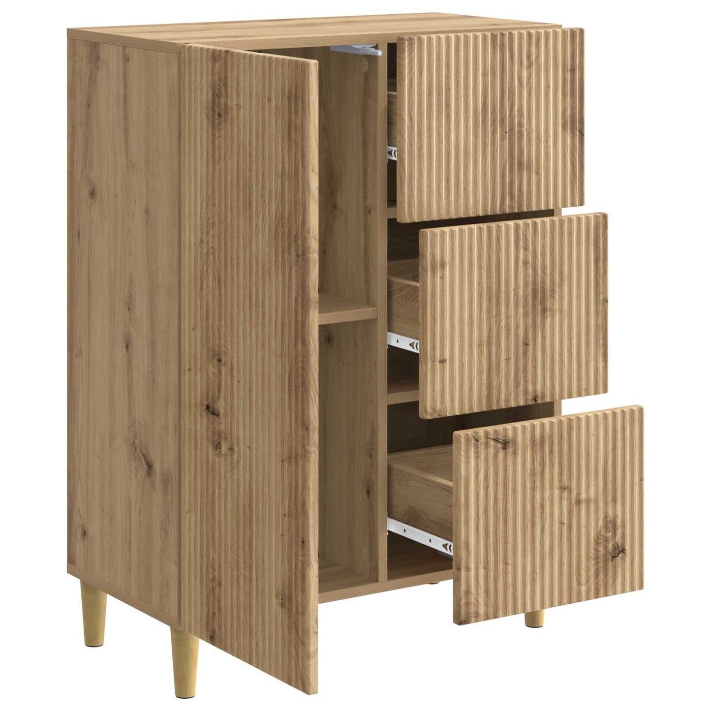 vidaXL Πλαϊνό γραφείο Artisan Δρυς 66 x 34,5 x 90 εκ