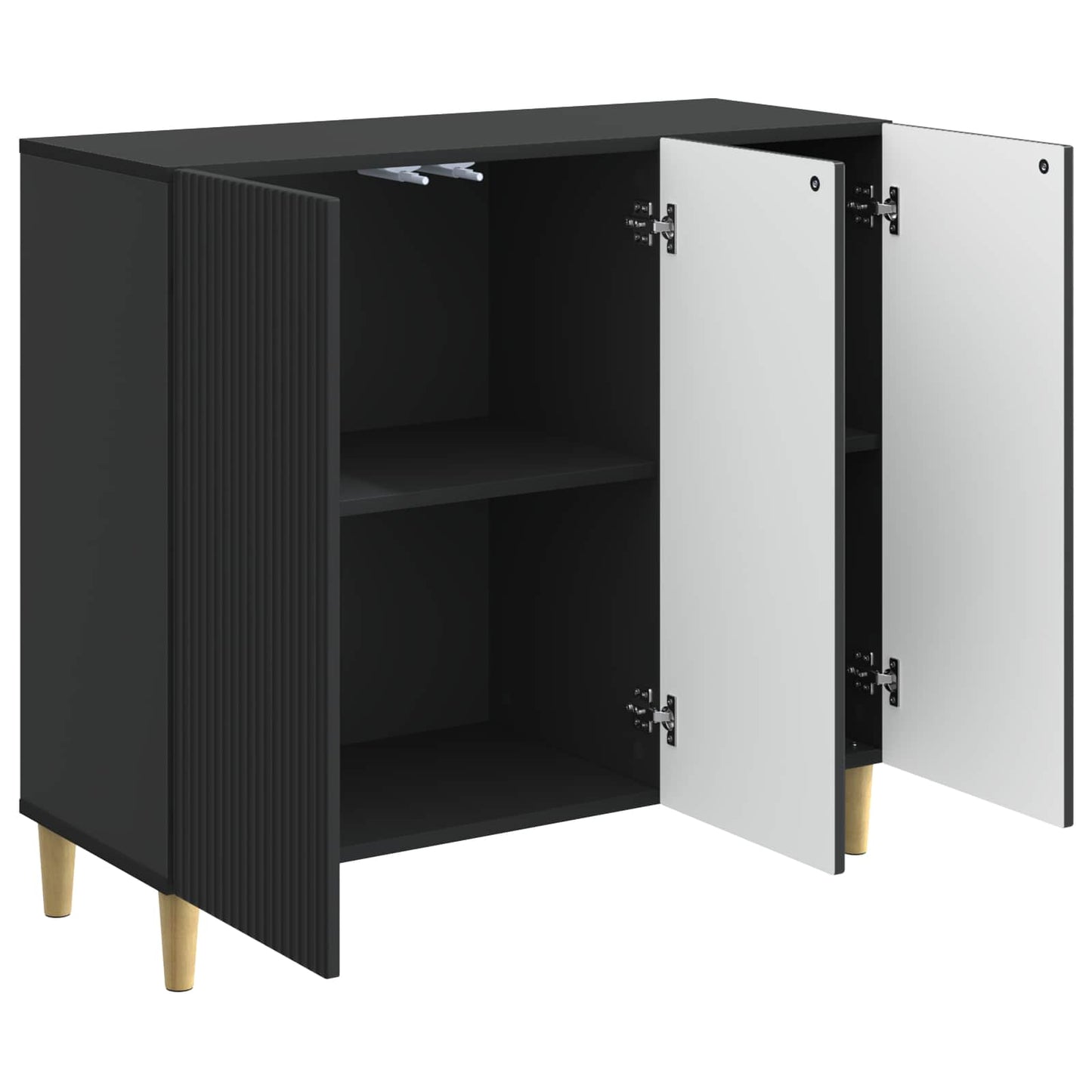 vidaXL Πλαϊνό γραφείο Μαύρο 89 x 34,5 x 80 εκ Επεξεργασμένο Ξύλο