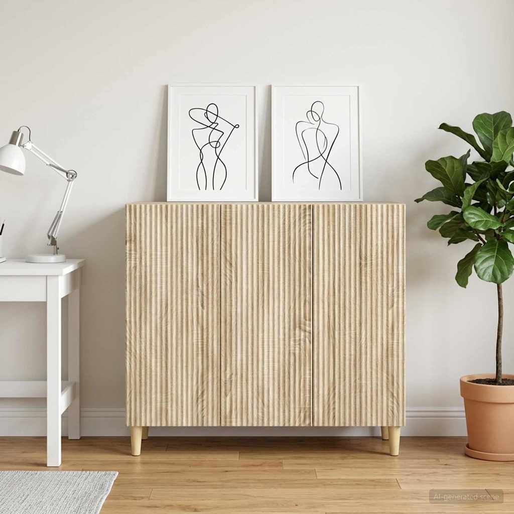 vidaXL Πλαϊνό γραφείο Sonoma Δρυς 89 x 34,5 x 80 εκ Επεξεργασμένο Ξύλο