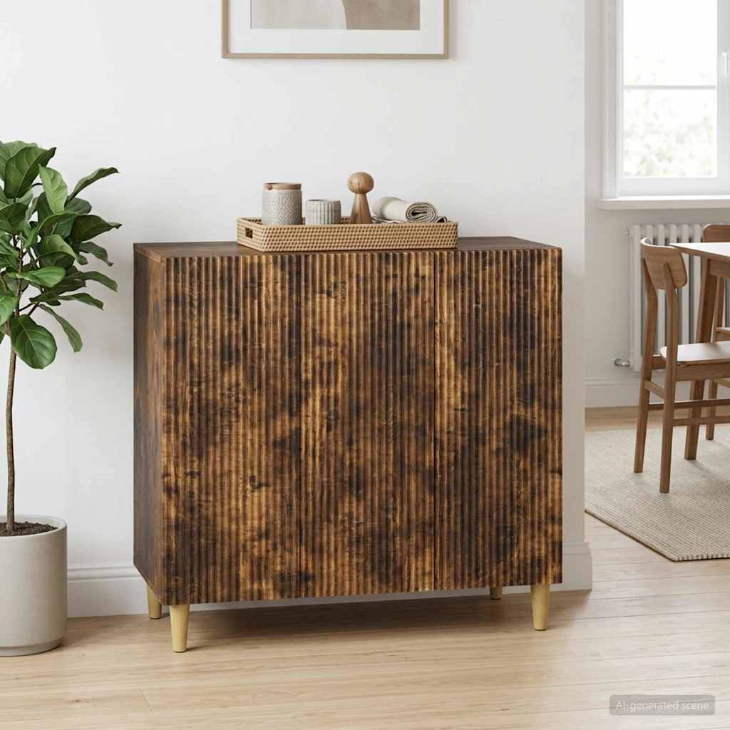 vidaXL Πλαϊνό γραφείο Καπνισμένο Ξύλο Δρυός 89 x 34,5 x 80 εκ