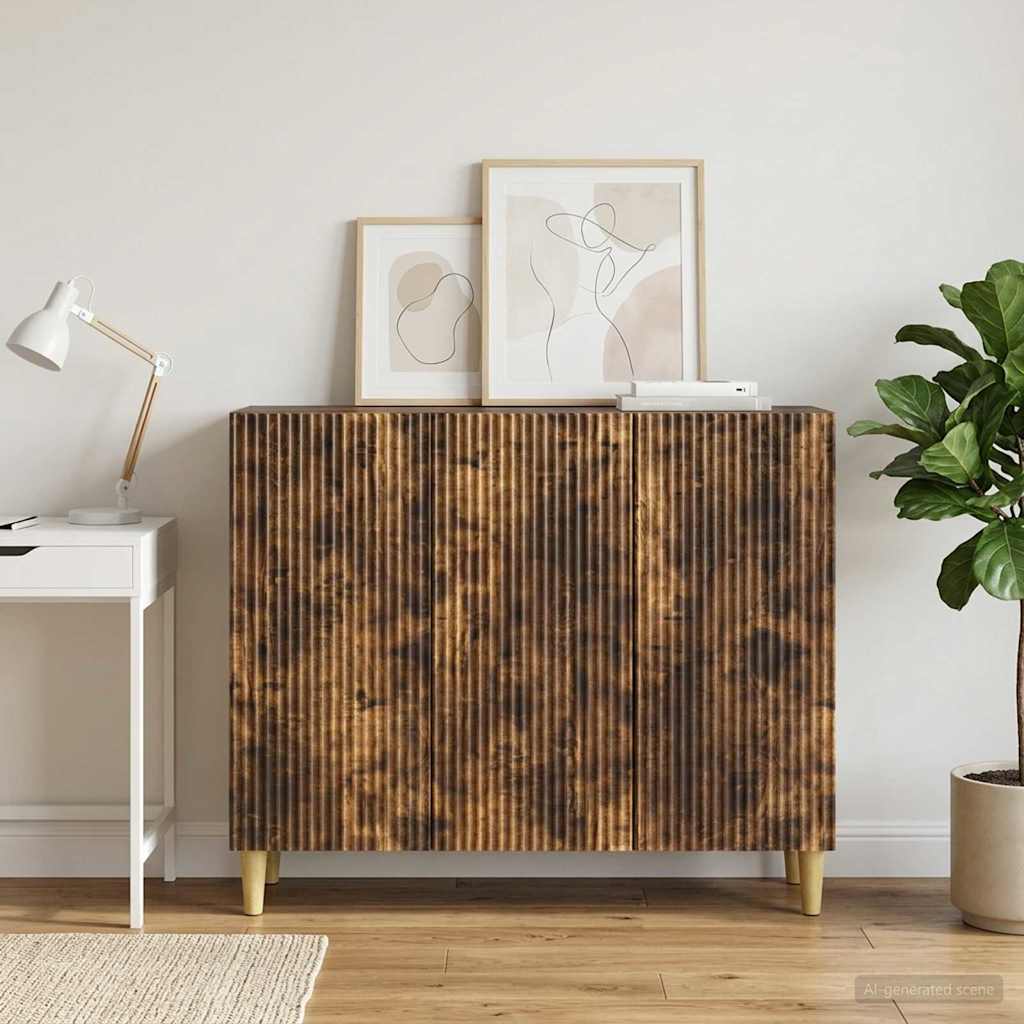 vidaXL Πλαϊνό γραφείο Καπνισμένο Ξύλο Δρυός 89 x 34,5 x 80 εκ
