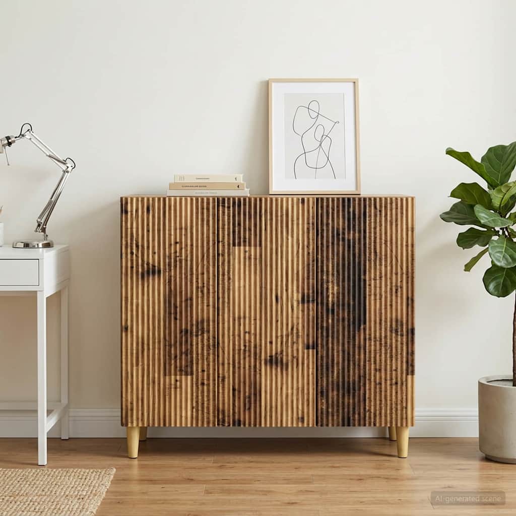 vidaXL Πλαϊνό γραφείο Παλαιωμένο ξύλο 89 x 34,5 x 80 εκ