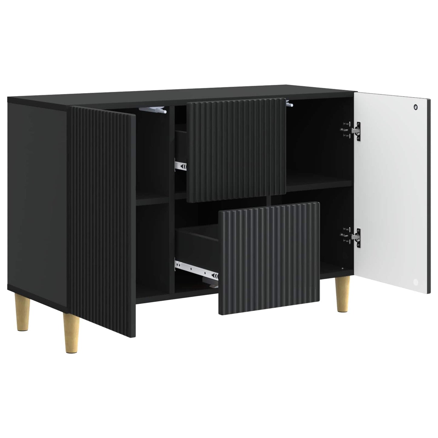 vidaXL Πλαϊνό γραφείο Μαύρο 89 x 34,5 x 60 εκ. Επεξεργασμένο Ξύλο