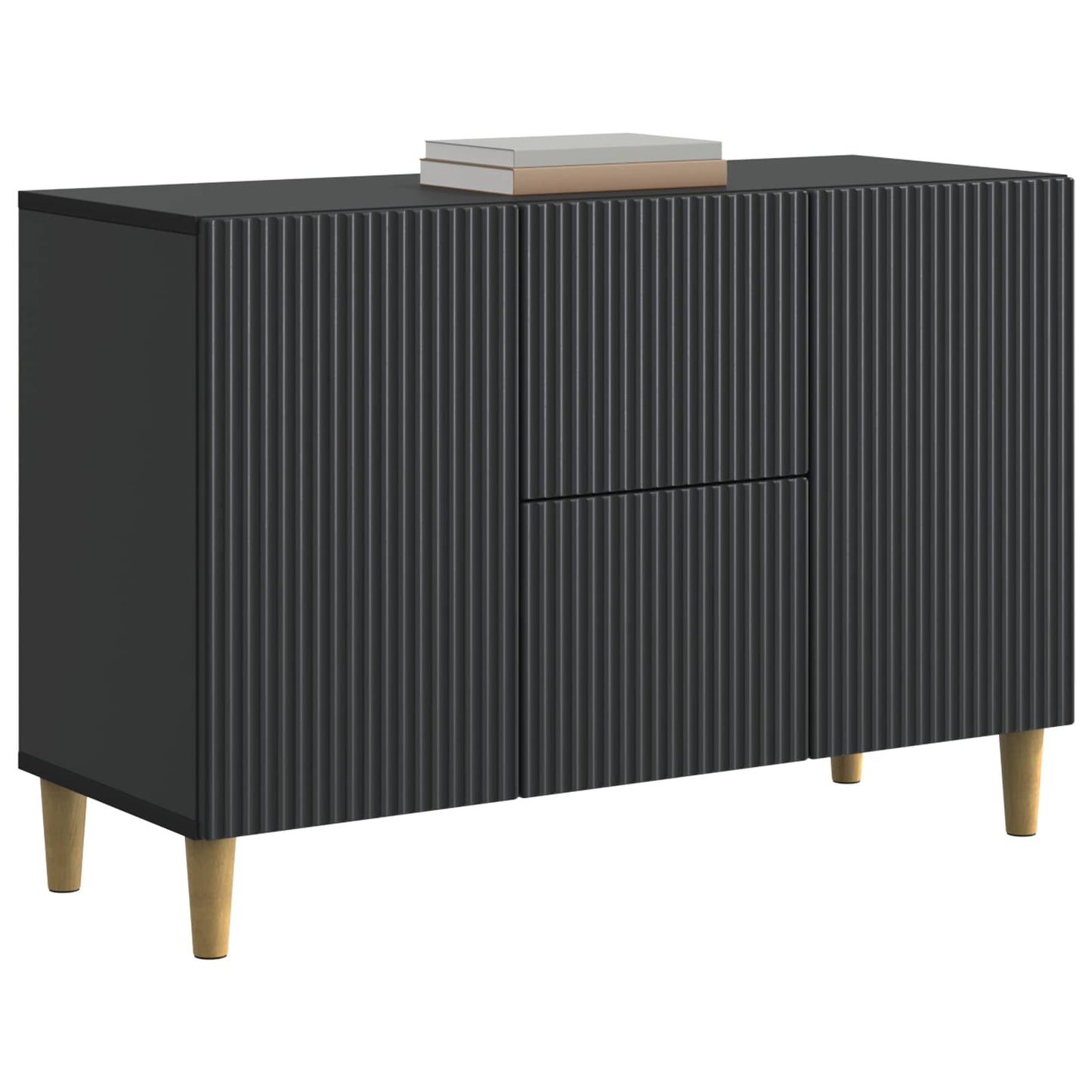 vidaXL Πλαϊνό γραφείο Μαύρο 89 x 34,5 x 60 εκ. Επεξεργασμένο Ξύλο