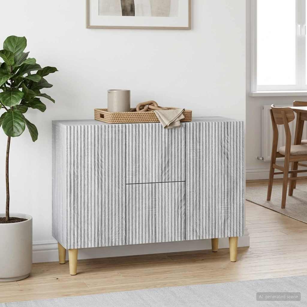 vidaXL Πλαϊνό γραφείο με συρτάρι Γκρι Sonoma 89 x 34,5 x 60 εκ.