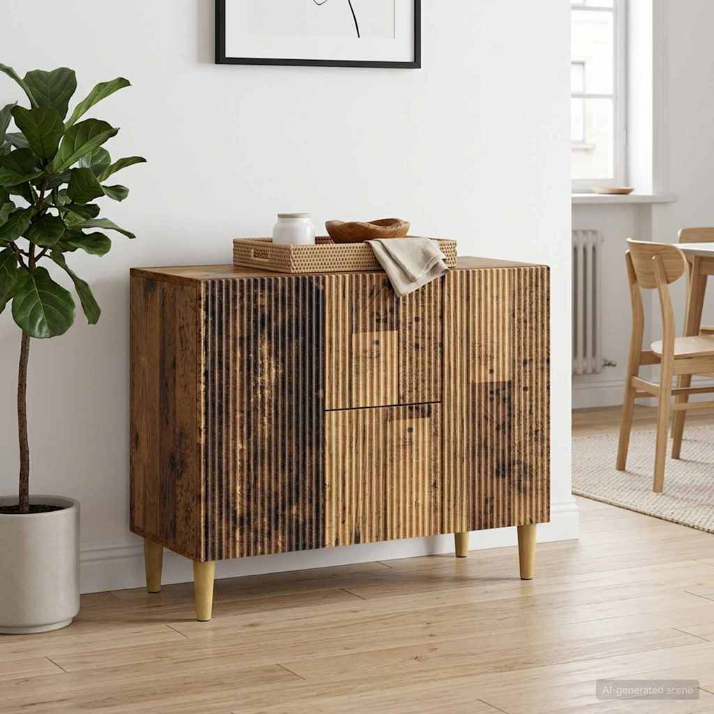 vidaXL Πλαϊνό γραφείο με συρτάρι Παλαιωμένο ξύλο 89 x 34,5 x 60 εκ.