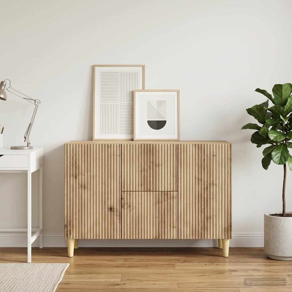 vidaXL Πλαϊνό γραφείο Artisan Δρυς 89 x 34,5 x 60 εκ.