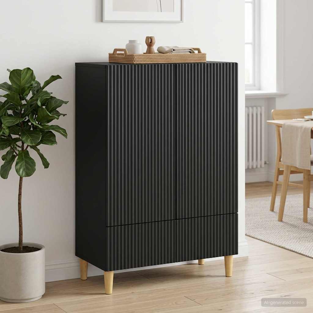 vidaXL Πλαϊνό γραφείο Μαύρο 66 x 34,5 x 95 εκ. Επεξεργασμένο Ξύλο