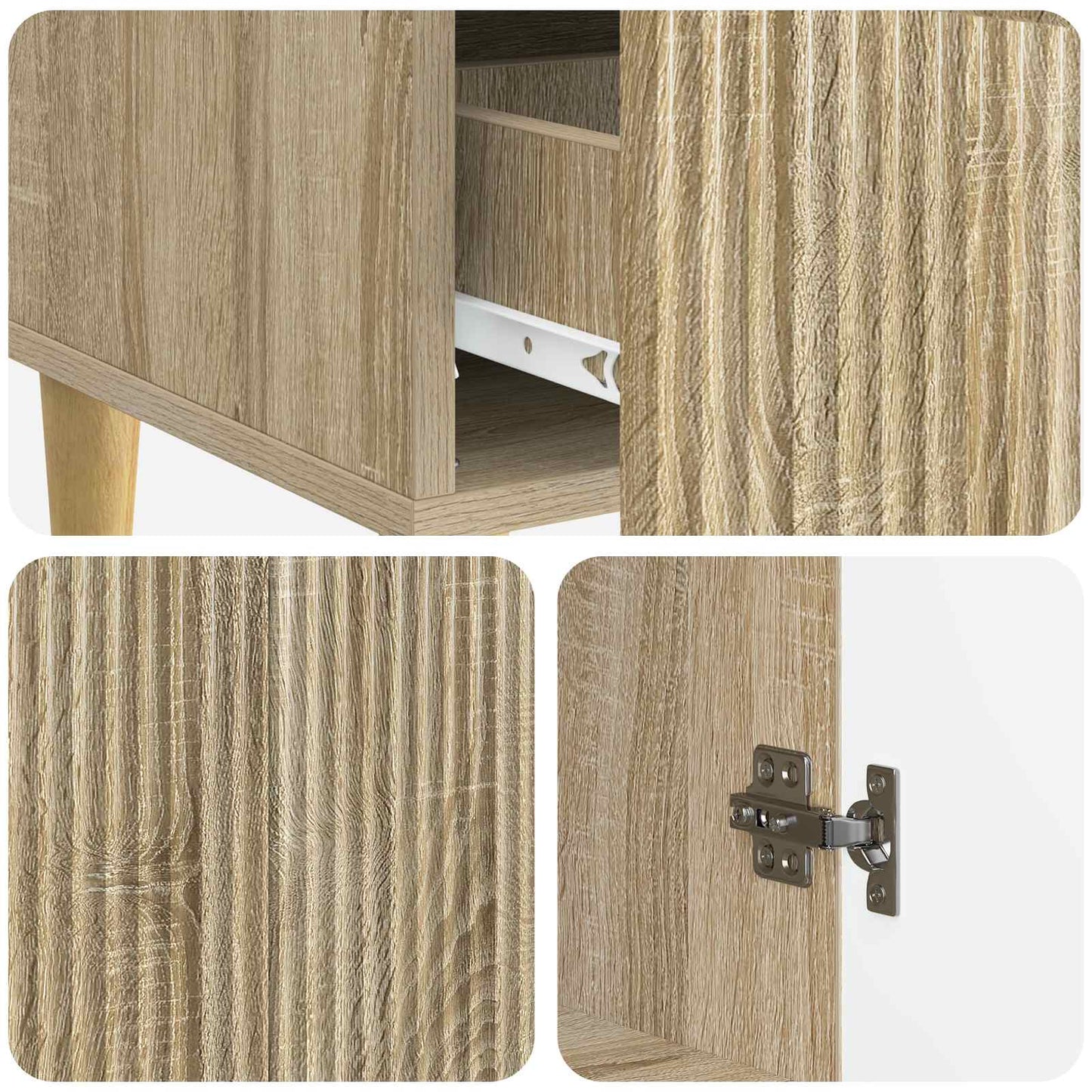 vidaXL Πλαϊνό γραφείο με συρτάρι Sonoma Δρυς 66 x 34,5 x 95 εκ.
