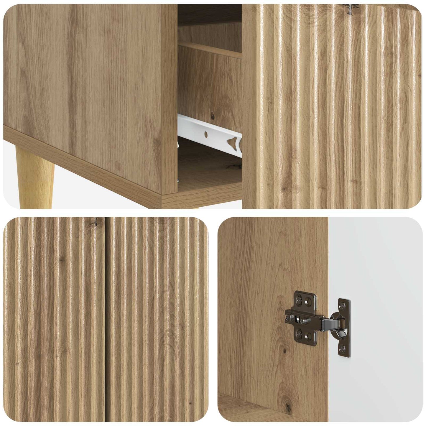 vidaXL Πλαϊνό γραφείο Artisan Δρυς 66 x 34,5 x 95 εκ.