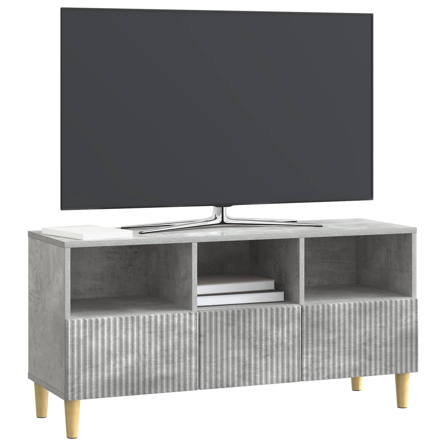 vidaXL Ντουλάπι TV με συρτάρι Γκρι Σκυροδέματος 102 x 34,5 x 50 εκ.