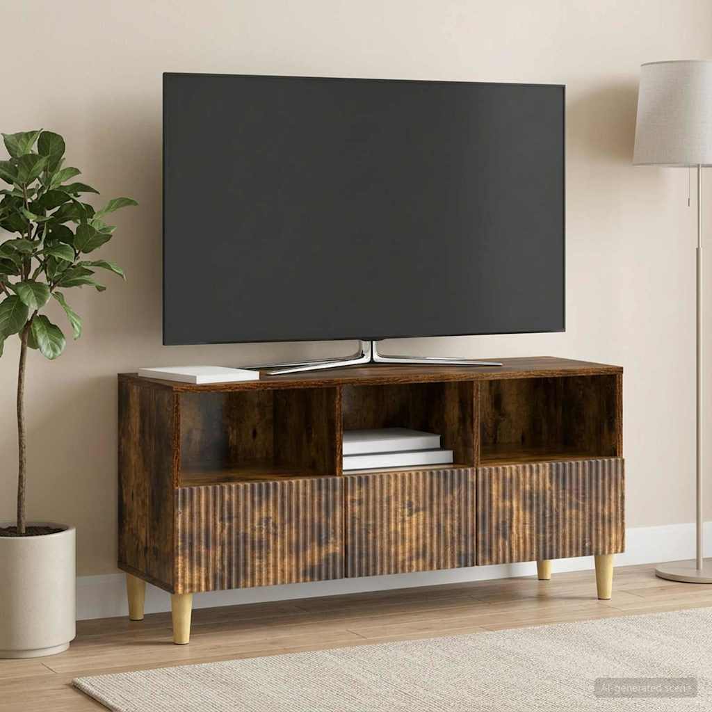 vidaXL Ντουλάπι TV Καπνισμένο Ξύλο Δρυός 102 x 34,5 x 50 εκ.
