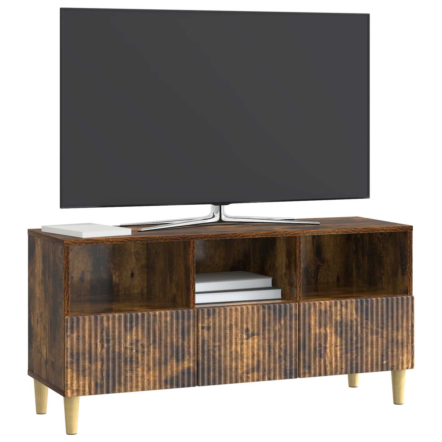 vidaXL Ντουλάπι TV Καπνισμένο Ξύλο Δρυός 102 x 34,5 x 50 εκ.