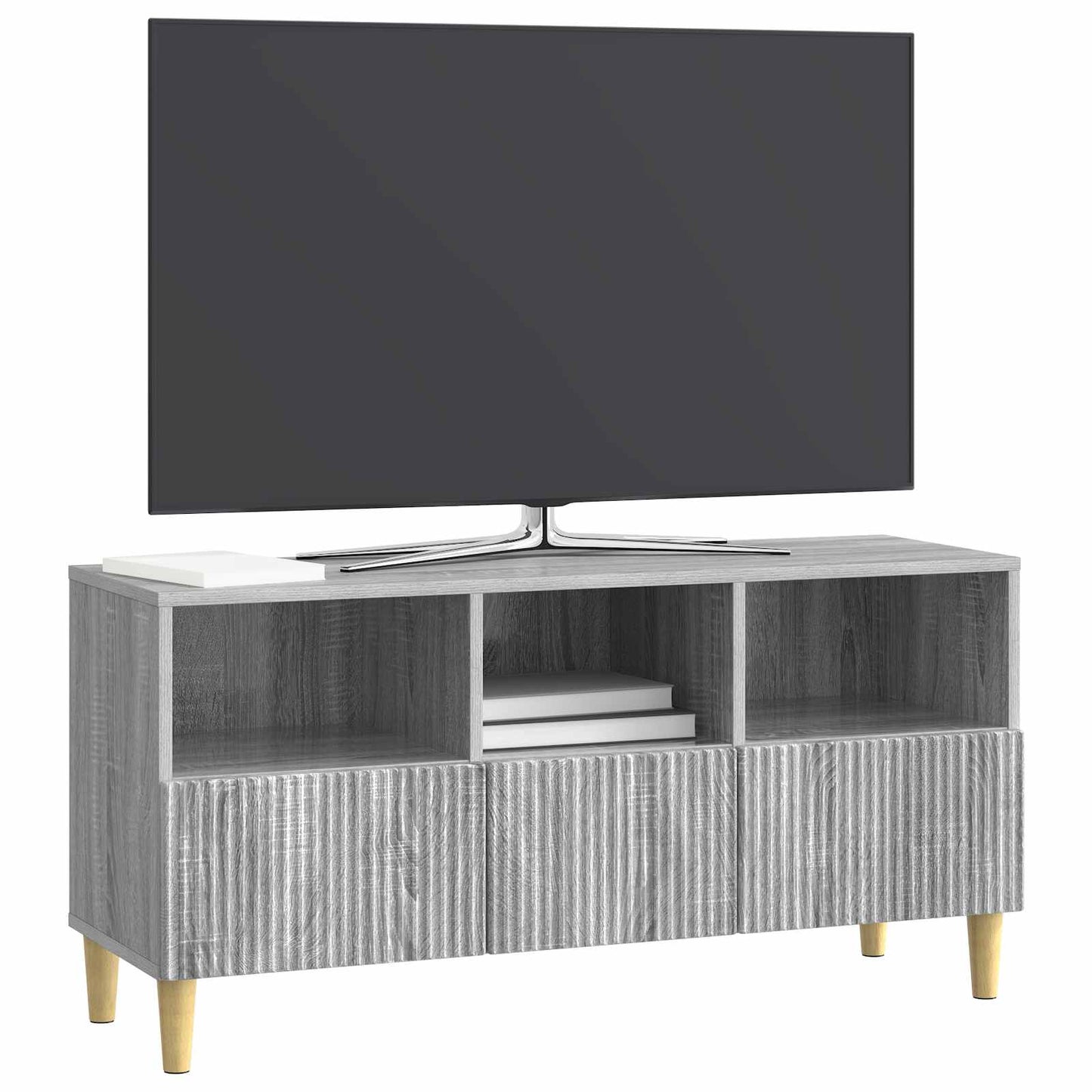 vidaXL Ντουλάπι TV Γκρι Sonoma 102 x 34,5 x 50 εκ. Επεξεργασμένο Ξύλο