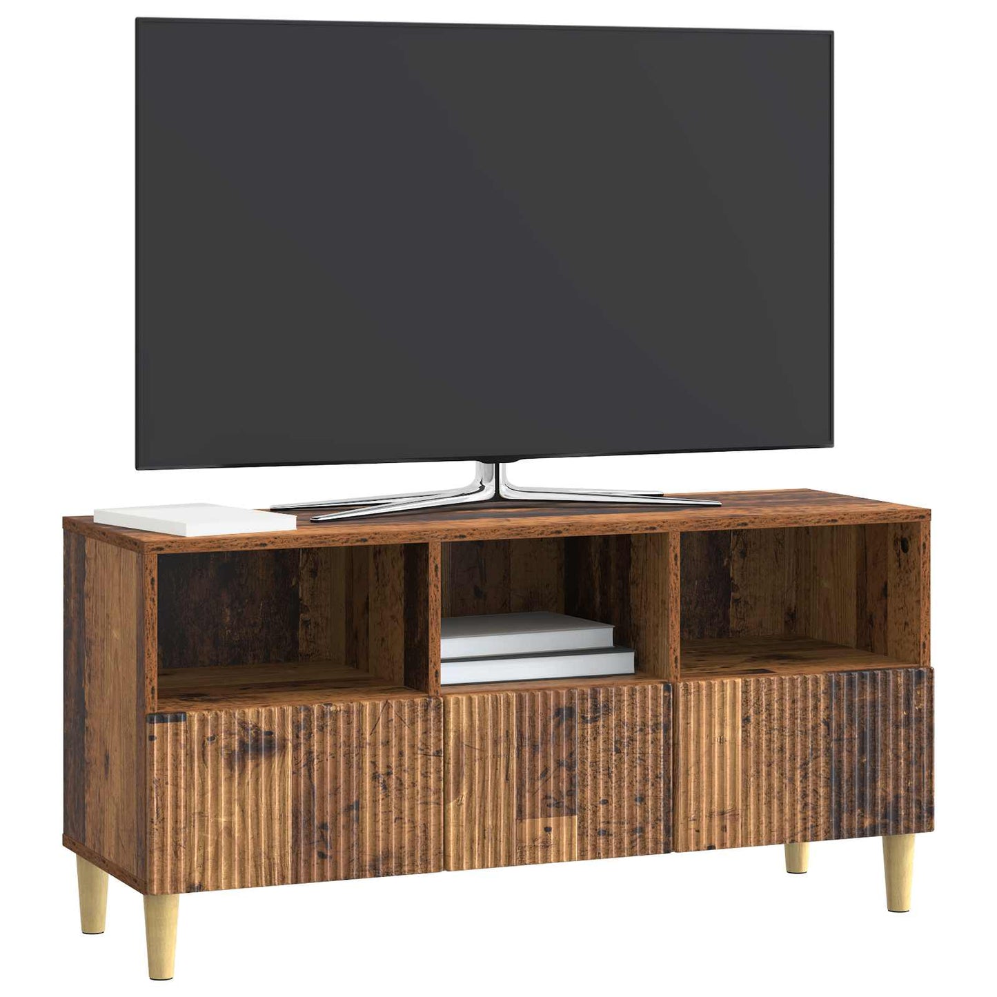 vidaXL Ντουλάπι TV με συρτάρι Παλαιωμένο ξύλο 102 x 34,5 x 50 εκ.