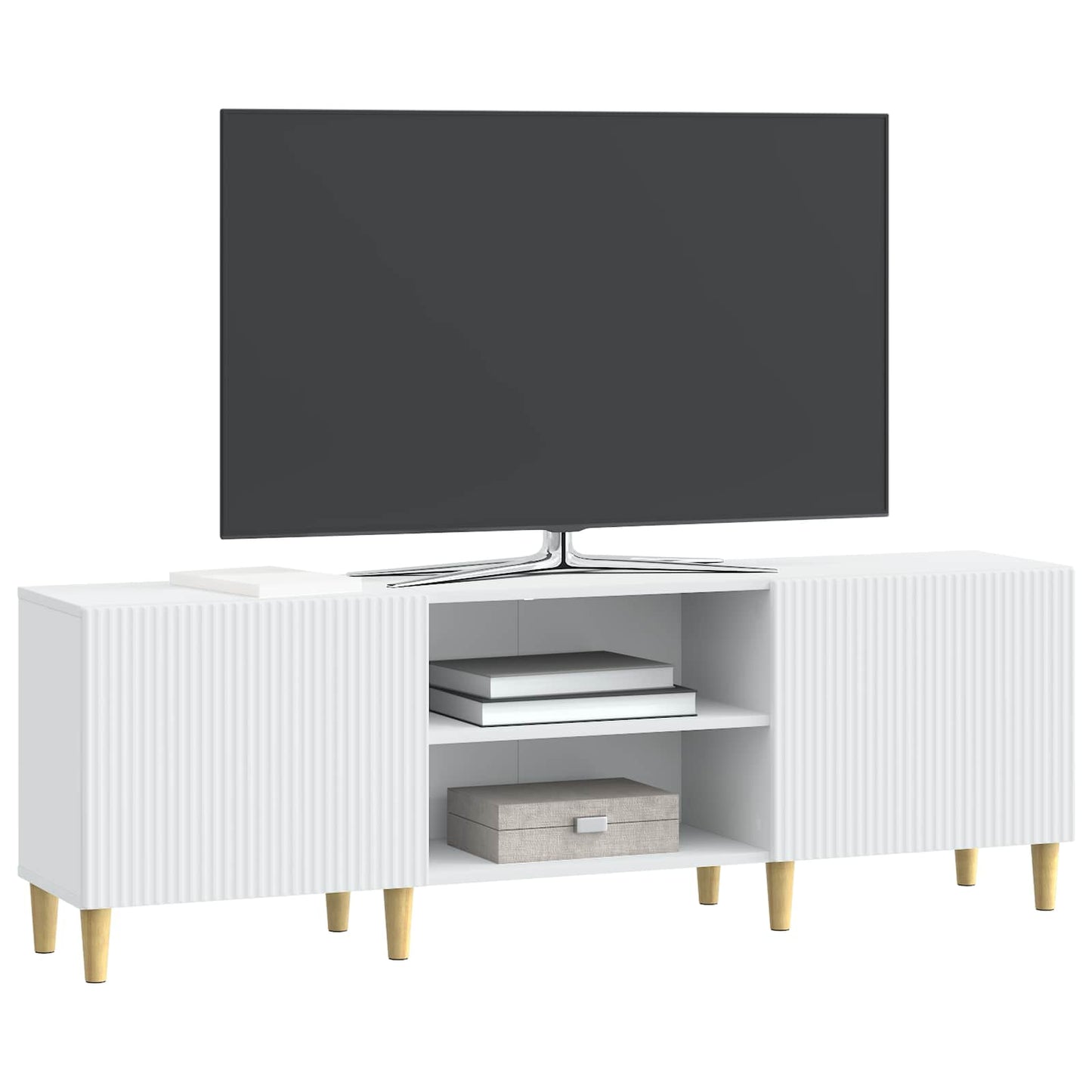 vidaXL Ντουλάπι TV Λευκό 150 x 31 x 50 εκ. Επεξεργασμένο Ξύλο