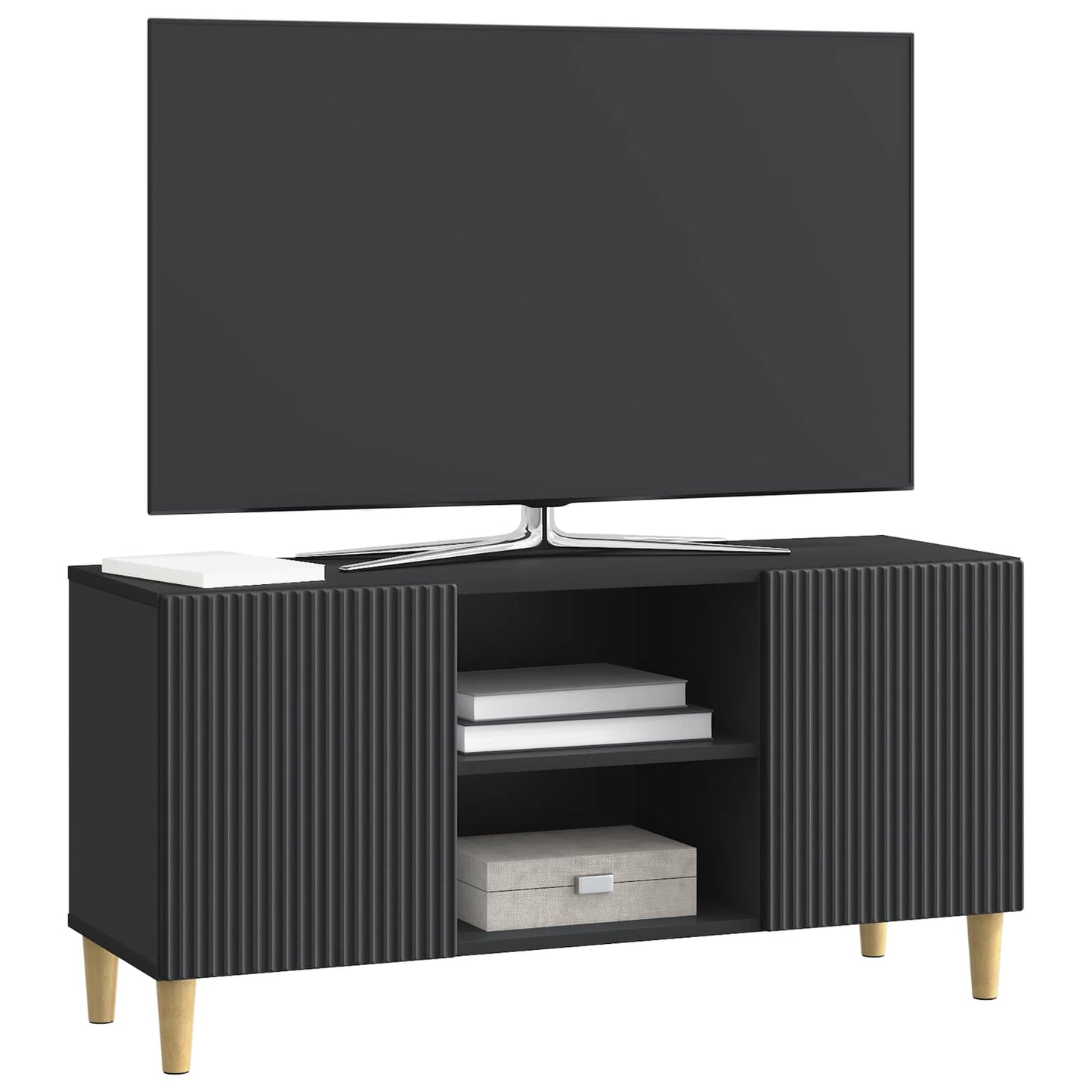 vidaXL Ντουλάπι TV Μαύρο 102 x 34,5 x 50 εκ. Επεξεργασμένο Ξύλο