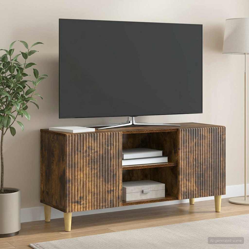 vidaXL Ντουλάπι TV Καπνισμένο Ξύλο Δρυός 102 x 34,5 x 50 εκ.