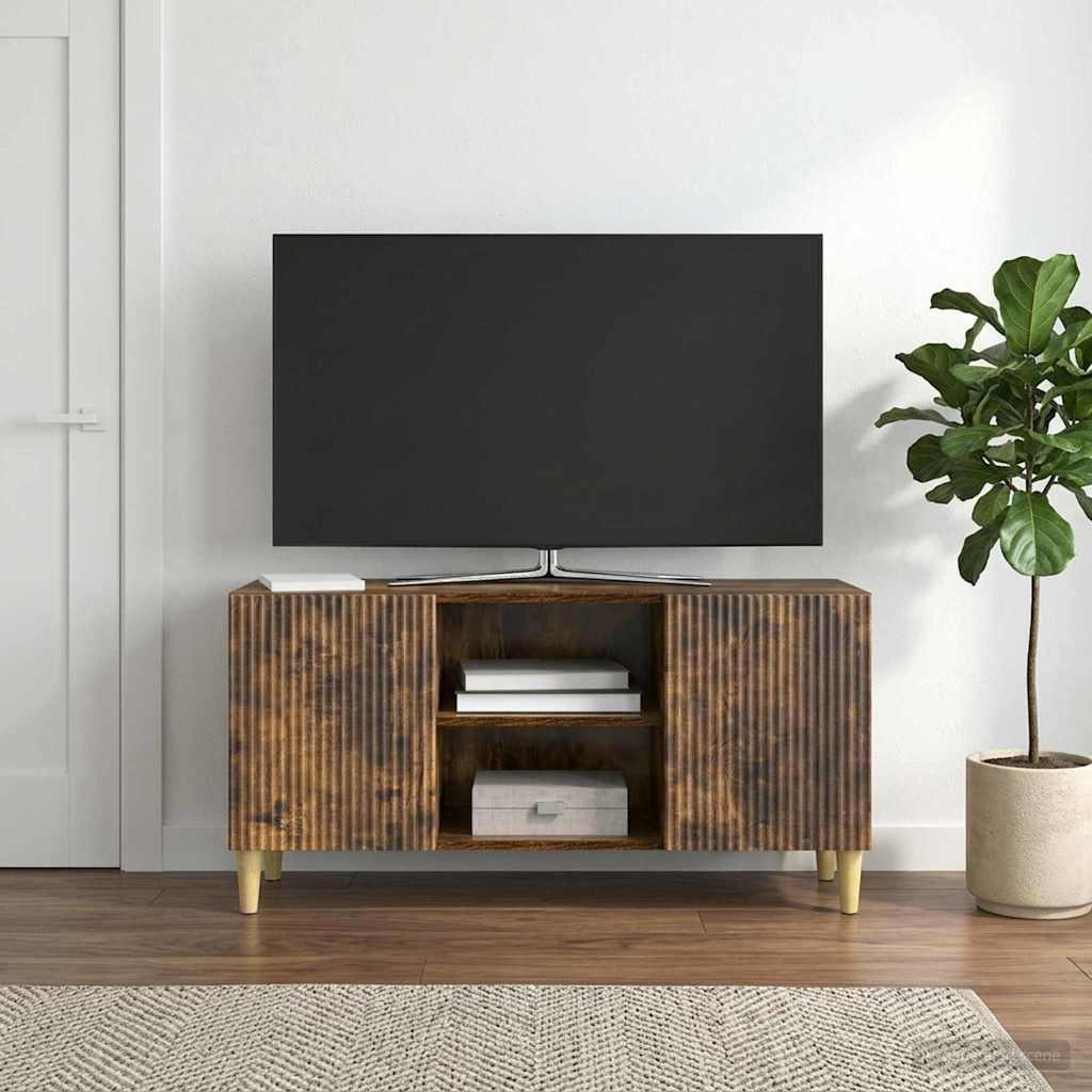 vidaXL Ντουλάπι TV Καπνισμένο Ξύλο Δρυός 102 x 34,5 x 50 εκ.