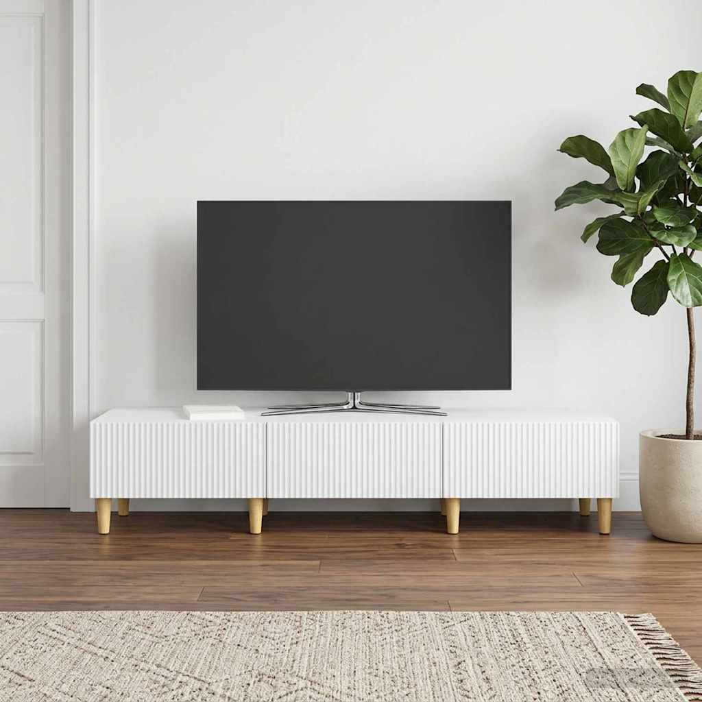 vidaXL Ντουλάπι TV Λευκό 147 x 34,5 x 30 εκ Επεξεργασμένο Ξύλο