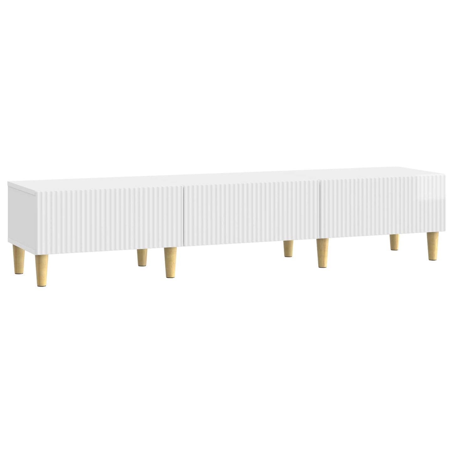 vidaXL Ντουλάπι TV με συρτάρι Γυαλιστερό Λευκό 147 x 34,5 x 30 εκ