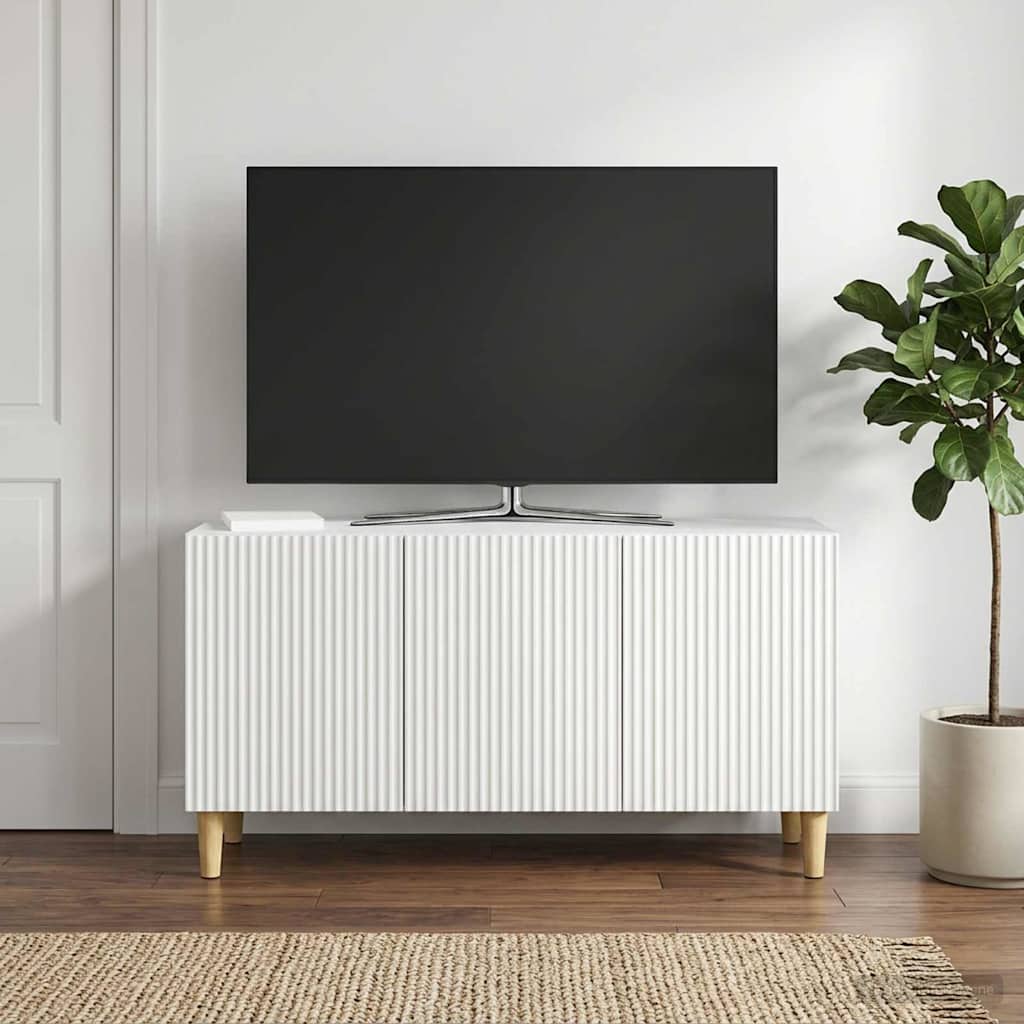 vidaXL Ντουλάπι TV Λευκό 99 x 34,5 x 50 εκ. Επεξεργασμένο Ξύλο
