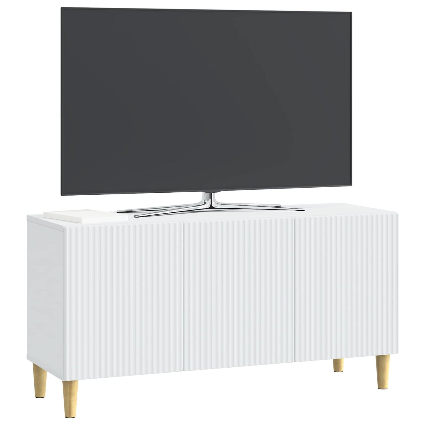vidaXL Ντουλάπι TV Λευκό 99 x 34,5 x 50 εκ. Επεξεργασμένο Ξύλο