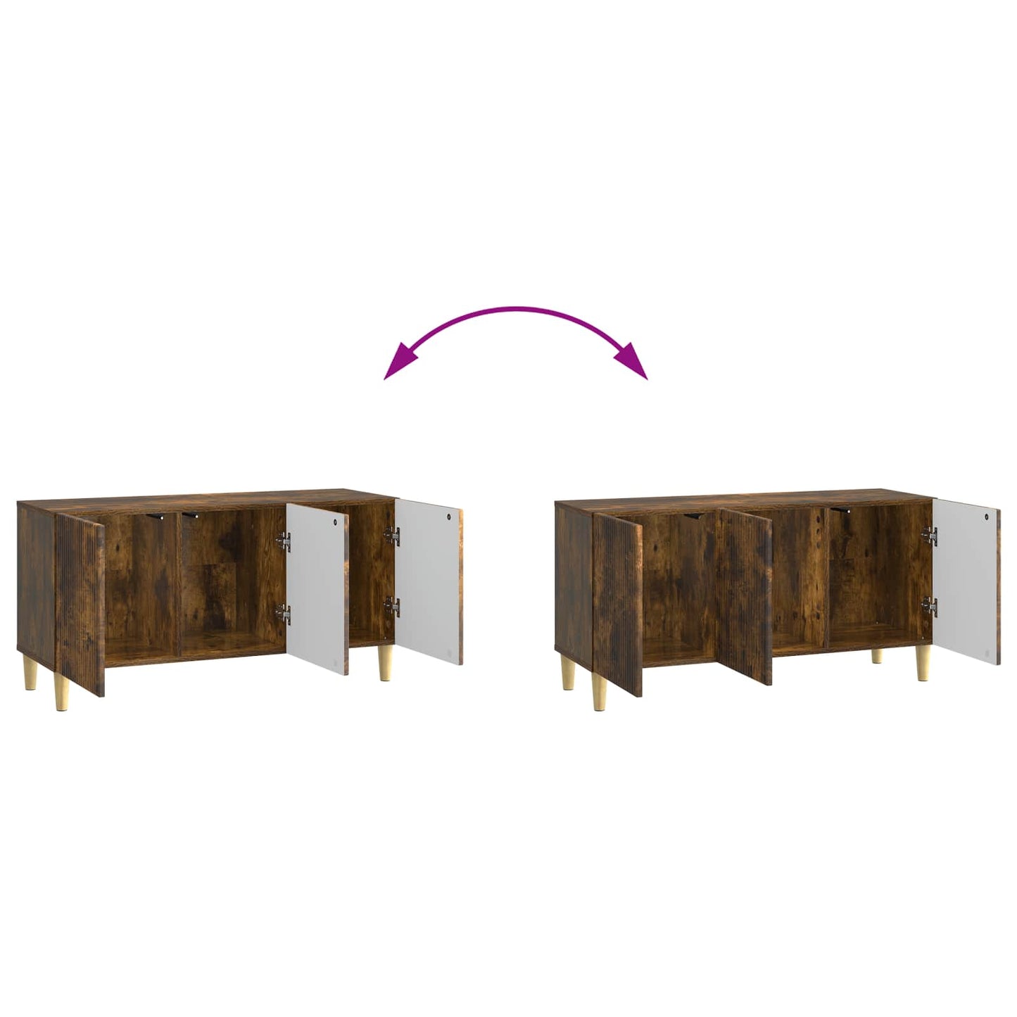 vidaXL Ντουλάπι TV Καπνισμένο Ξύλο Δρυός 99 x 34,5 x 50 εκ.