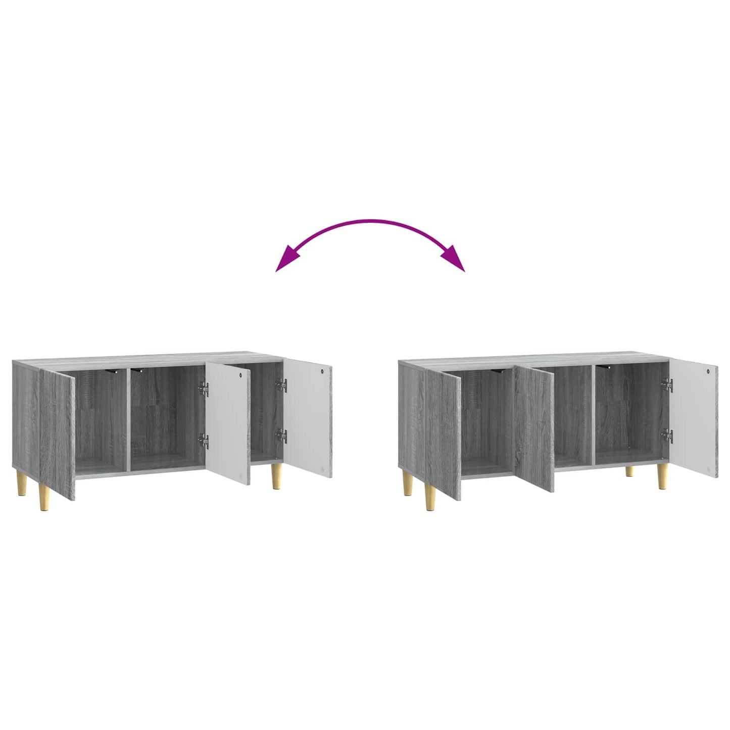 vidaXL Ντουλάπι TV Γκρι Sonoma 99 x 34,5 x 50 εκ. Επεξεργασμένο Ξύλο