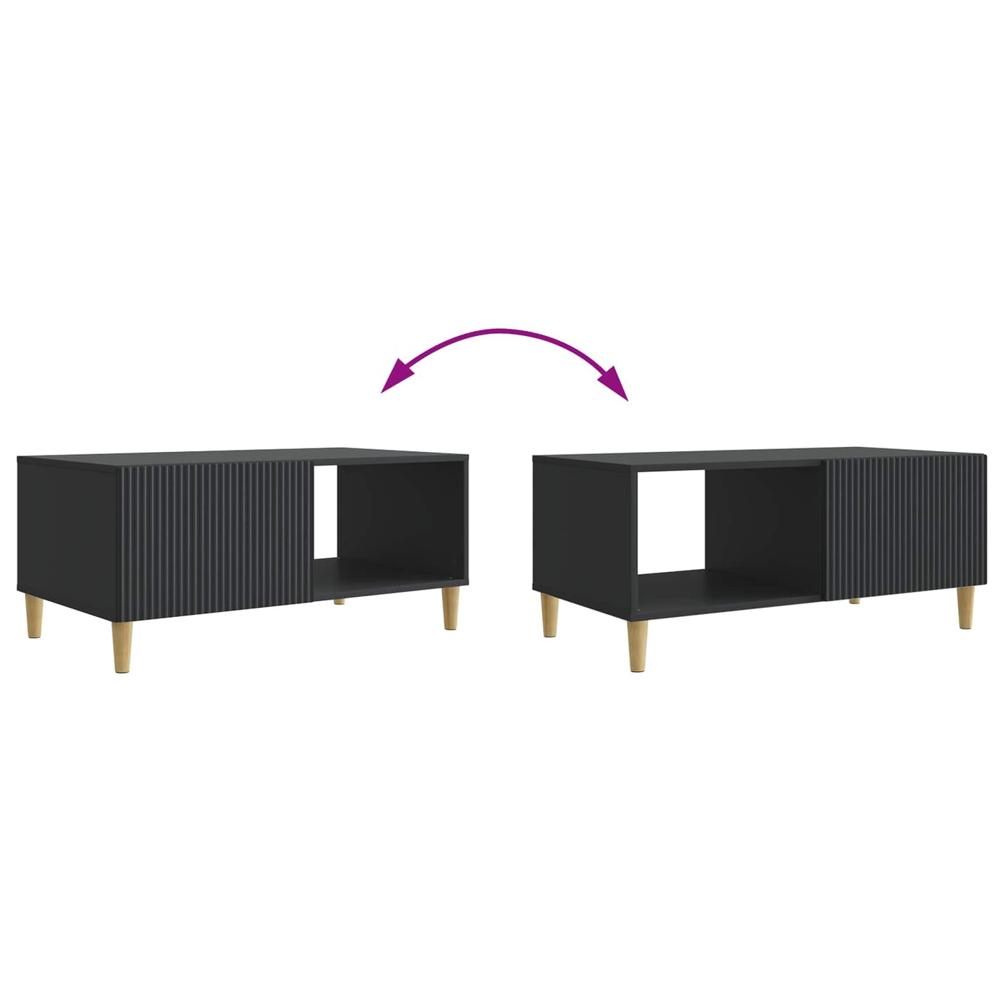 vidaXL Τραπεζάκι σαλονιού Μαύρο 90 x 50 x 40 cm Επεξεργασμένο Ξύλο
