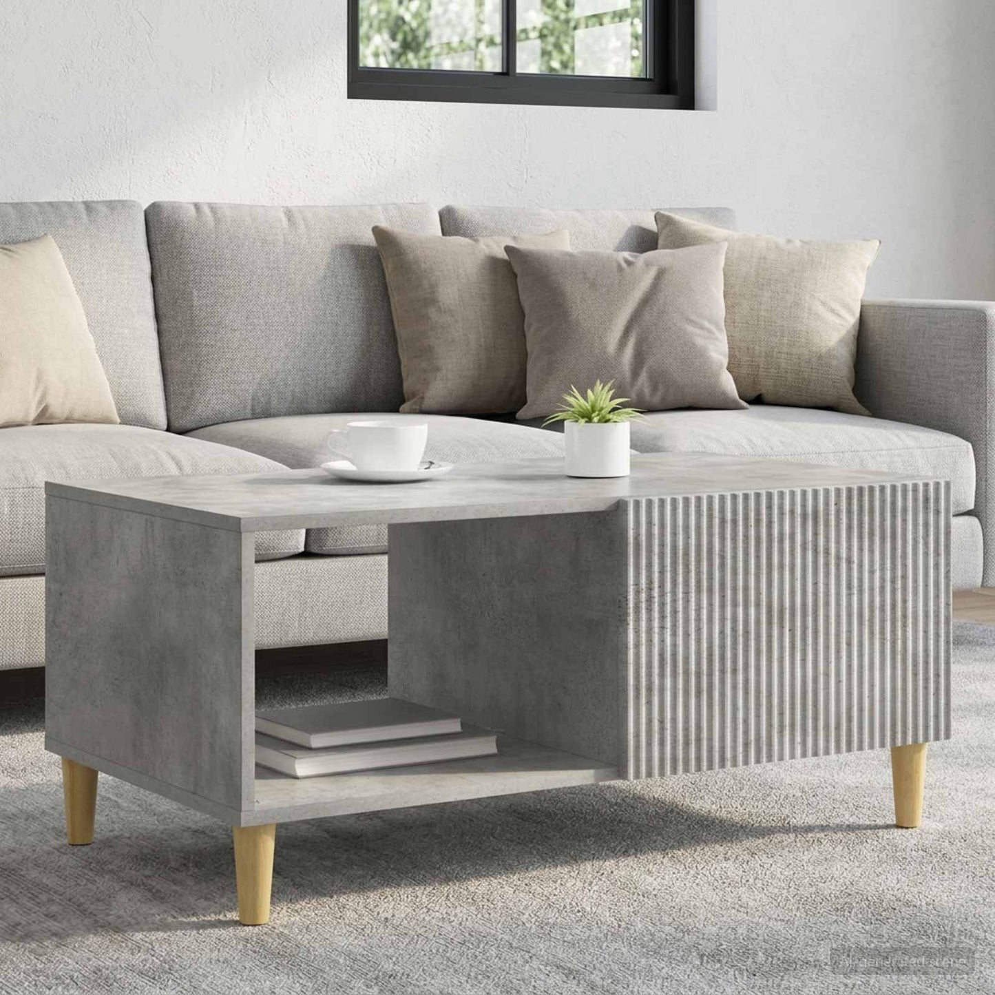 vidaXL Τραπεζάκι σαλονιού Γκρι Σκυροδέματος 90 x 50 x 40 cm