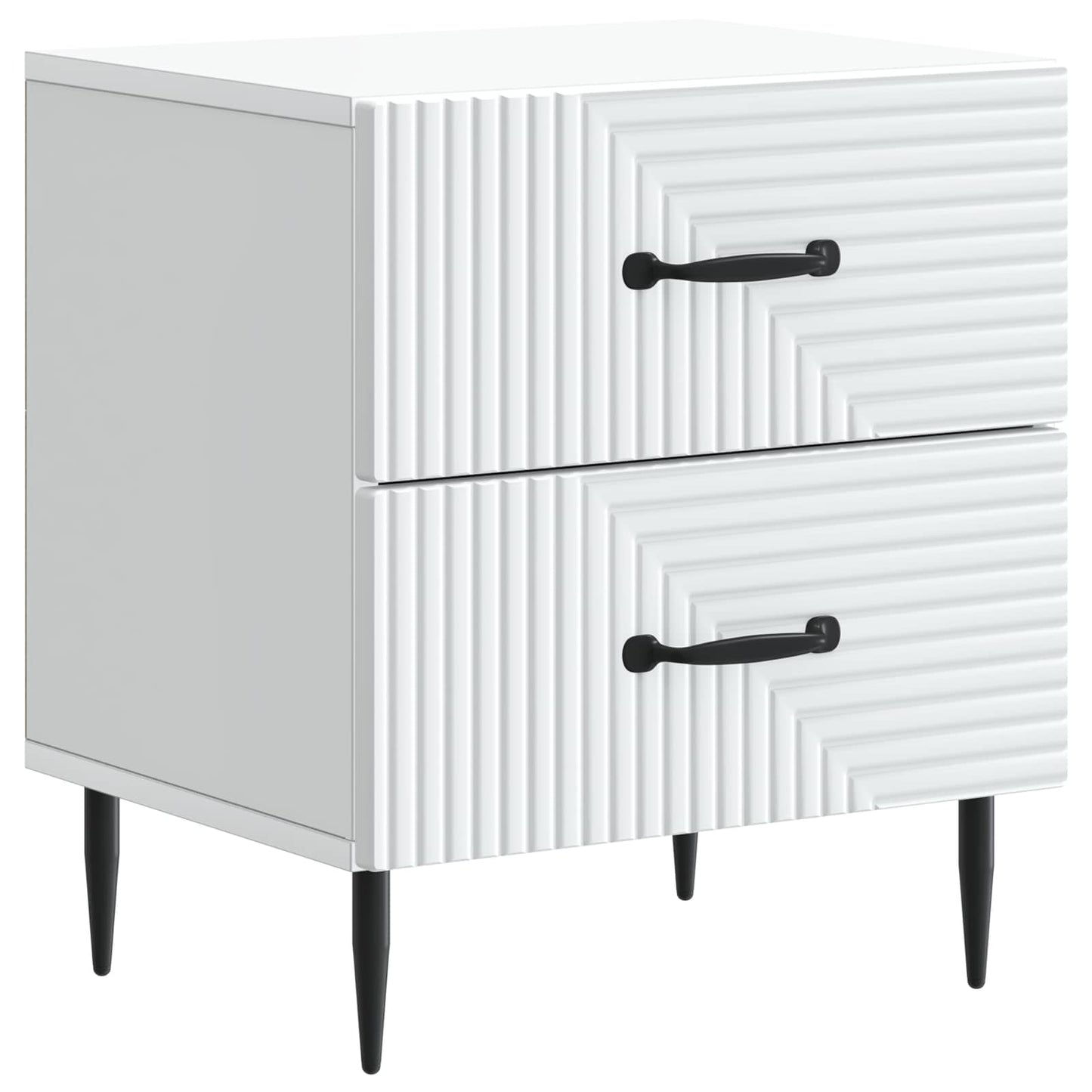 vidaXL Κομοδίνο Λευκό 43 x 34,5 x 47,5 εκ Επεξεργασμένο Ξύλο