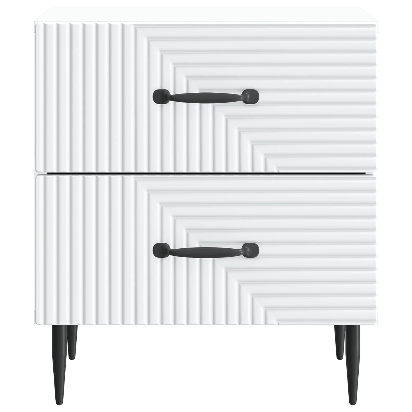 vidaXL Κομοδίνο Λευκό 43 x 34,5 x 47,5 εκ Επεξεργασμένο Ξύλο