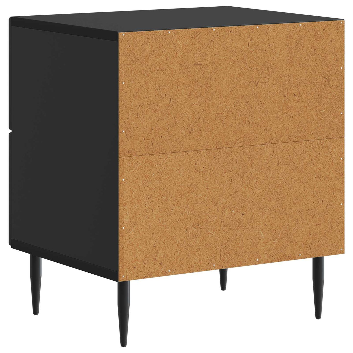 vidaXL Κομοδίνο 2 τμχ. Μαύρο 43 x 34,5 x 47,5 εκ Επεξεργασμένο Ξύλο
